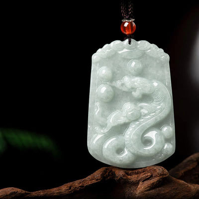 Foviel Natural Jade 12 Chinese Zodiac Abundance Amulet Pendant Necklace