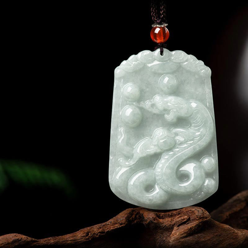 Foviel Natural Jade 12 Chinese Zodiac Abundance Amulet Pendant Necklace