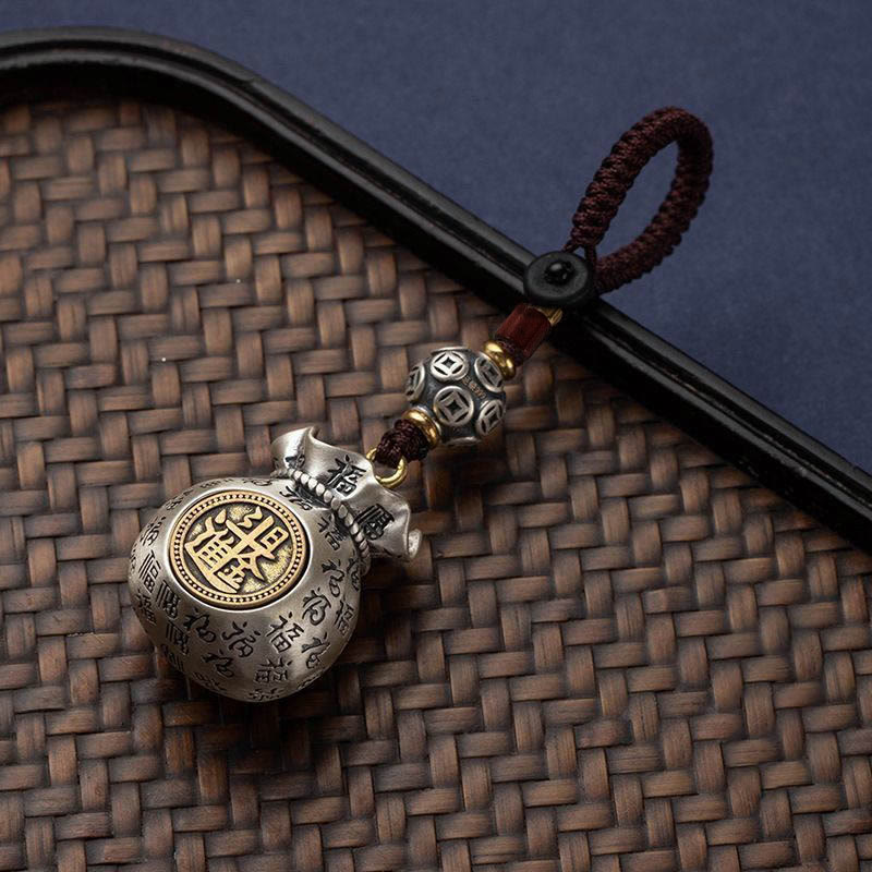 Foviel Fu Character Money Bag Making Money Every Day Fortune Key Chain
