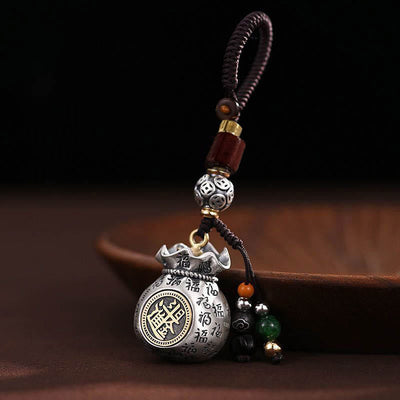 Foviel Fu Character Money Bag Making Money Every Day Fortune Key Chain