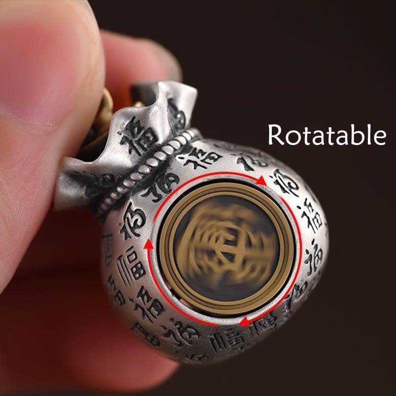 Foviel Fu Character Money Bag Making Money Every Day Fortune Key Chain