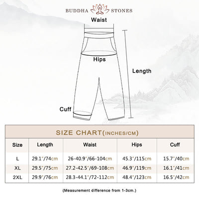 Buddha Stones Summer Plain Casual Cropped Pants Women's Double Layer Cotton Linen Harem Pants With Pockets - image 3