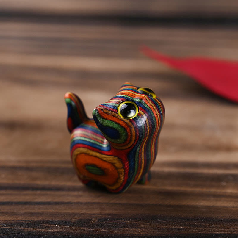 Buddha Stones Rainbow Eucalyptus Cute Cat Animals Calm Decoration - Yellow Eye(33*21*32mm) - image 5