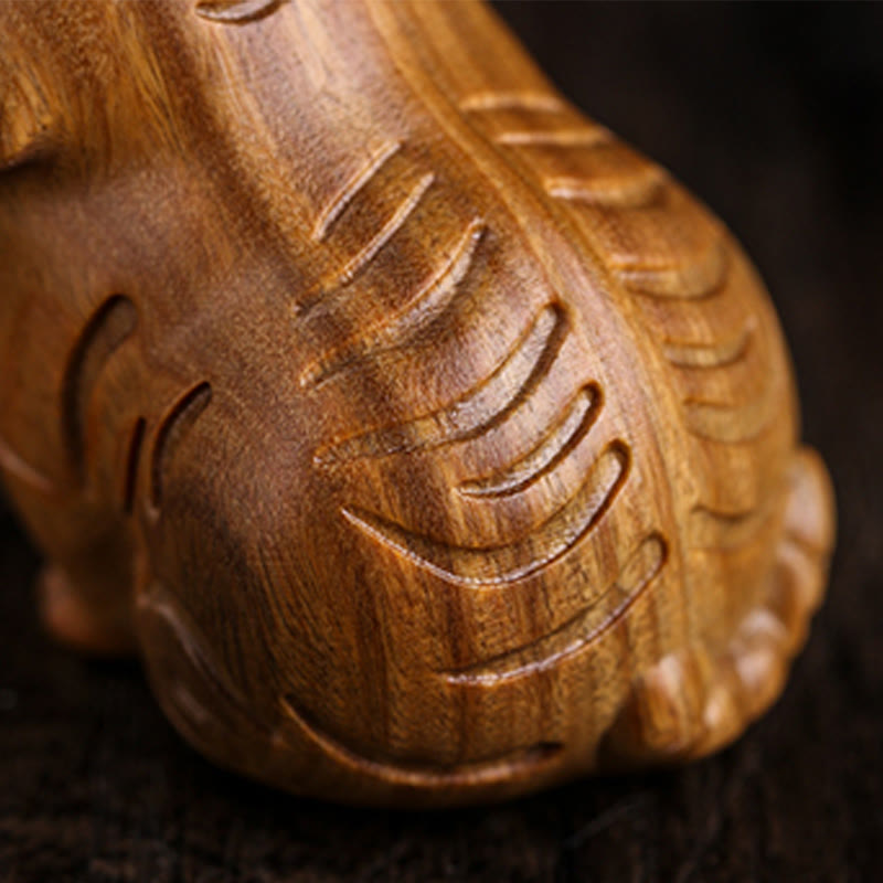 Buddha Stones Green Sandalwood Cute Tiger Animals Positive Decoration - image 12