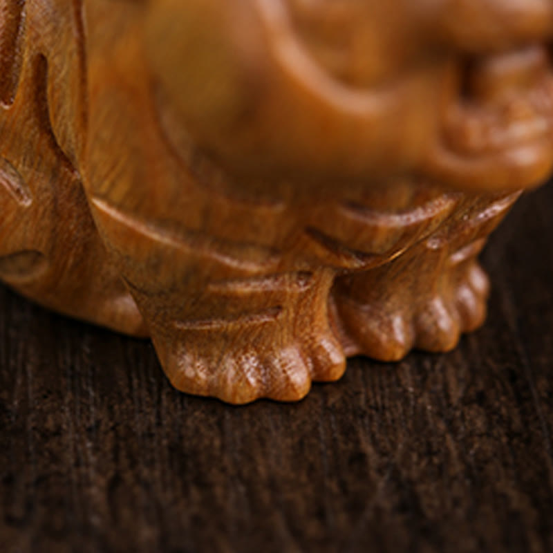 Buddha Stones Green Sandalwood Cute Tiger Animals Positive Decoration - image 10