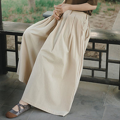 Buddha Stones Casual Plain Loose Cotton Women's Wide Leg Pants With Pockets - image 6