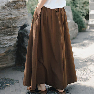 Buddha Stones Casual Plain Loose Cotton Women's Wide Leg Pants With Pockets - image 19