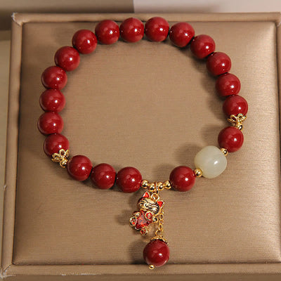 Buddha Stones "Wishing You Good Fortune and Joy" Cat Cinnabar Bracelet Includes Gift Message Card - image 10