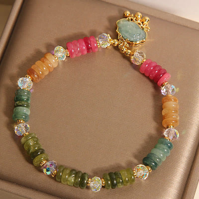 Buddha Stones Colorful Abacus Beads Auspicious Cloud Tourmaline Positive Bracelet - image 5