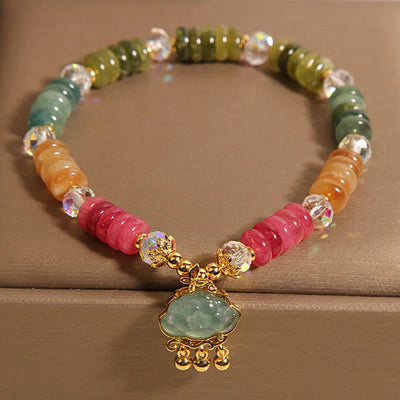 Buddha Stones Colorful Abacus Beads Auspicious Cloud Tourmaline Positive Bracelet - image 4