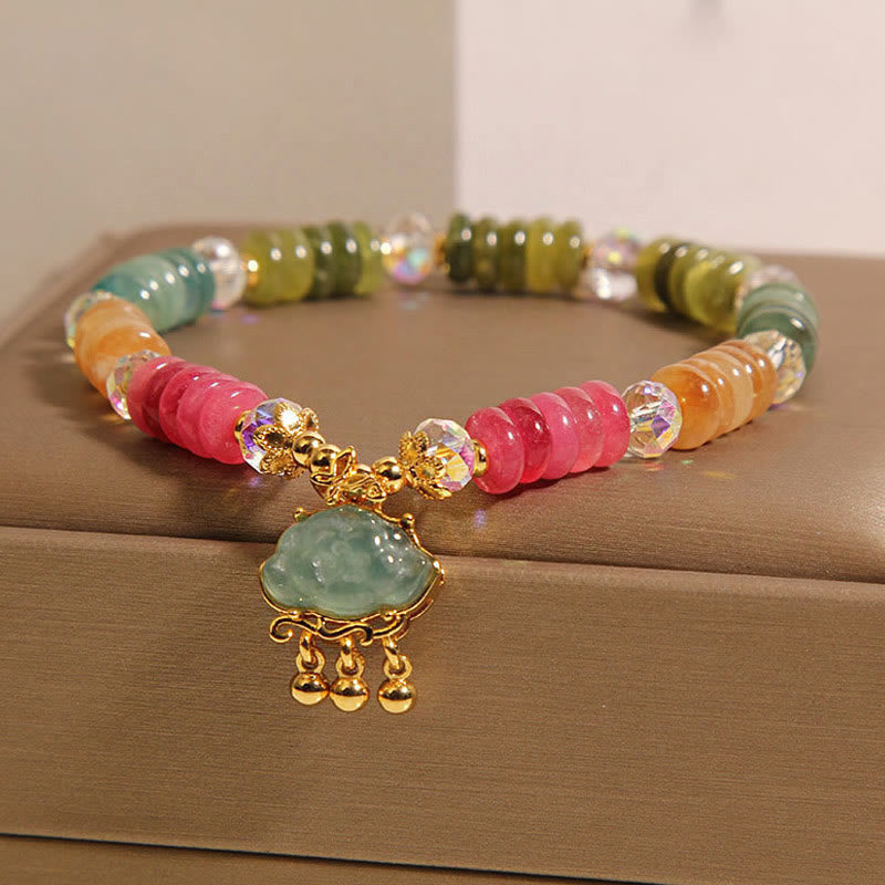 Buddha Stones Colorful Abacus Beads Auspicious Cloud Tourmaline Positive Bracelet - image 2