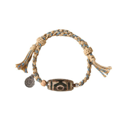 Buddha Stones Handmade Tibetan Dzi Bead Wealth Protection Braided String Bracelet - image 13