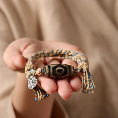 Buddha Stones "May Blessings Protect Your Journey" Dzi Bead Bracelet Includes Gift Message Card - image 6