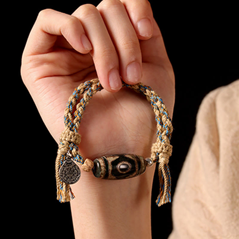 Buddha Stones "May Blessings Protect Your Journey" Dzi Bead Bracelet Includes Gift Message Card - image 11