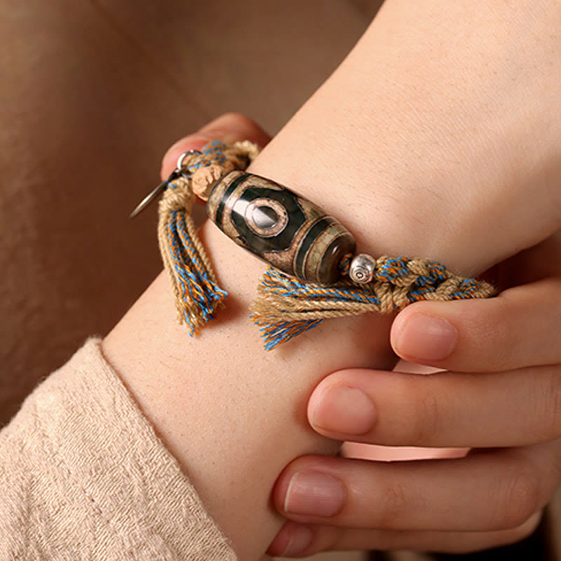 Buddha Stones "May Blessings Protect Your Journey" Dzi Bead Bracelet Includes Gift Message Card - image 5