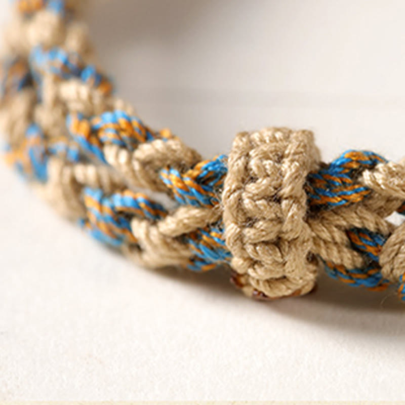 Buddha Stones Handmade Tibetan Dzi Bead Wealth Protection Braided String Bracelet - image 10