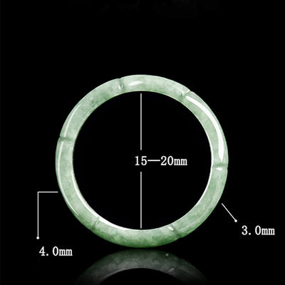Buddha Stones Natural Bamboo Design Jade Abundance Ring - image 9