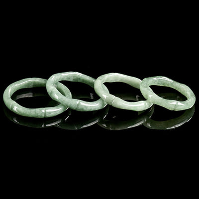 Buddha Stones Natural Bamboo Design Jade Abundance Ring - image 12