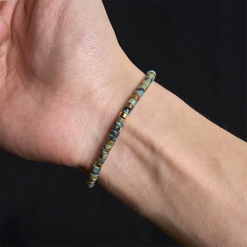 Buddha Stones Turquoise Purification Spacer Bead Bracelet - image 4