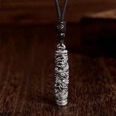 Buddha Stones Copper Fu Character Dragon Pattern Balance Pendant Necklace - Dragon - image 1