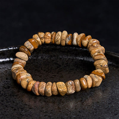 Buddha Stones Picture Jasper Irregular Blocks Balance Bracelet - image 3
