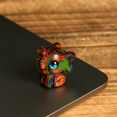 Heute GRATIS: Reduzieren Sie Stress und Stärke 2-teilig Mini Rainbow Eucalyptus Elefant geschnitzte Dekoration
