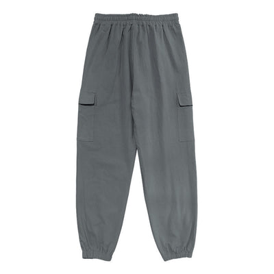 Buddha Stones Solid Color Linen Drawstring Men's Cargo Pants With Pockets - image 17