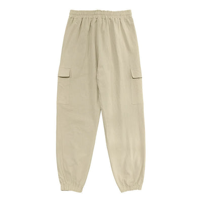 Buddha Stones Solid Color Linen Drawstring Men's Cargo Pants With Pockets - image 23