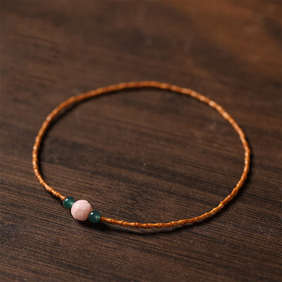 Buddha Stones Ultra-fine Olive Pit Lotus Inner Strength Double Circle Bracelet - image 3