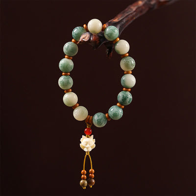 Buddha Stones Gradient Bodhi Seed Om Mani Padme Hum Carved Zakiram Peace Bracelet - image 12