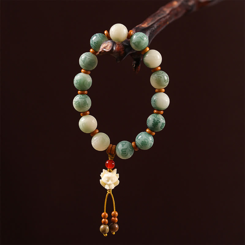 Buddha Stones Gradient Bodhi Seed Om Mani Padme Hum Carved Zakiram Peace Bracelet - image 12