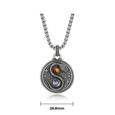Buddha Stones Snack Yin Yang Symbol Copper Wealth Necklace Pendant - image 8