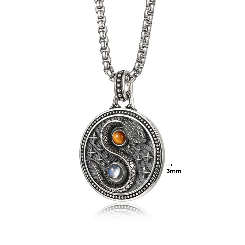 Buddha Stones Snack Yin Yang Symbol Copper Wealth Necklace Pendant - image 5