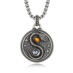 Buddha Stones Snack Yin Yang Symbol Copper Wealth Necklace Pendant - Copper(Wealth ♥ Luck) - image 1
