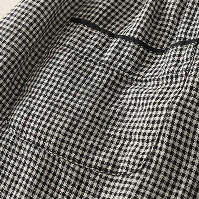 Buddha Stones Plaid Pattern Drawstring Women's Cotton Linen Harem Pants With Pockets - image 7