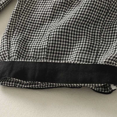 Buddha Stones Plaid Pattern Drawstring Women's Cotton Linen Harem Pants With Pockets - image 9