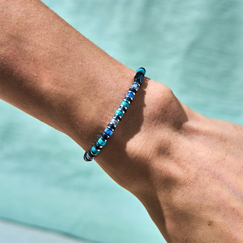 Buddha Stones Various Stones Hematite Turquoise Emperor Stone Powerful Support Bracelet - image 4