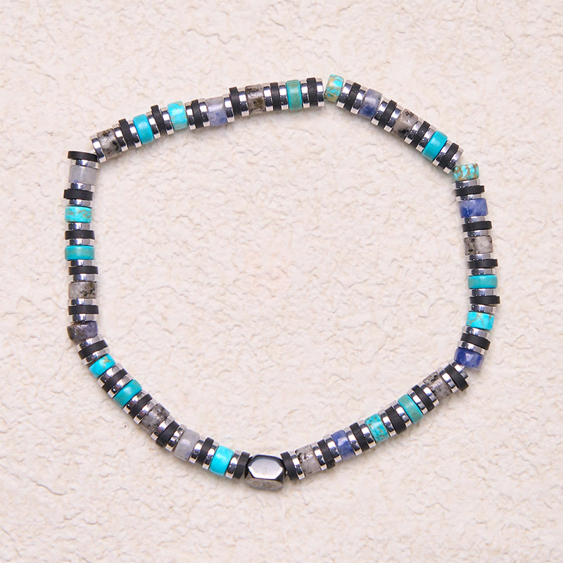 Buddha Stones Various Stones Hematite Turquoise Emperor Stone Powerful Support Bracelet - image 2