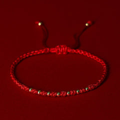 Buddha Stones 925 Sterling Silver Plated Gold Beads Red String Braided Protection Bracelet - 925 Sterling Silver(Wrist Circumference: 15-20cm) - image 0