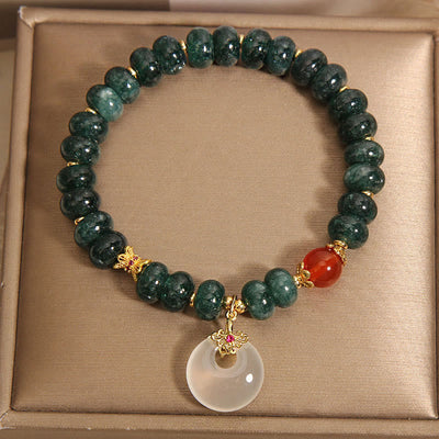 Buddha Stones Blue Jade Beads Peace Buckle Prosperity Bracelet - image 9