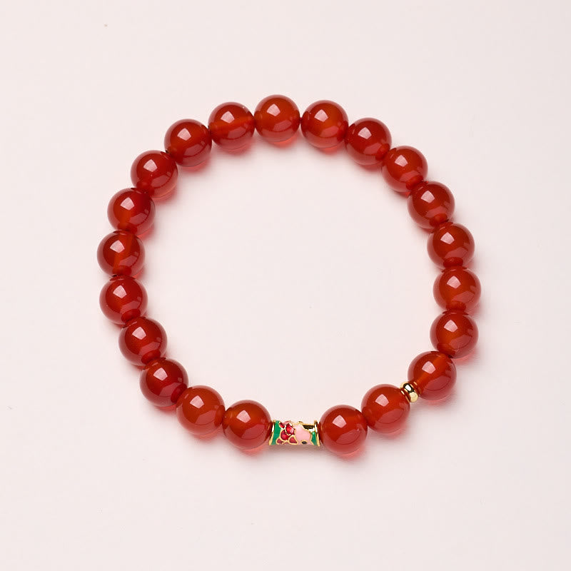 FREE Today: Confidence and Self-acceptance Natural Red Agate Lucky Koi Fish Bracelet - Red Agate-8mm - image 4