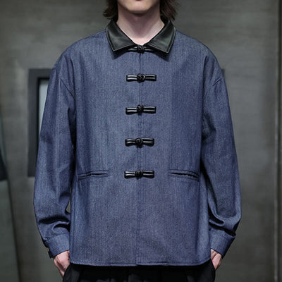 Buddha Stones Men's Frog-Button Cotton Long Sleeve Shirt With Pockets - image 10