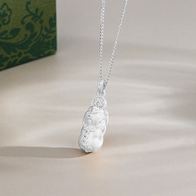 Buddha Stones 925 Sterling Silver PiXiu Dorje Vajra Wealth Necklace Pendant - Silver - Pixiu - image 12