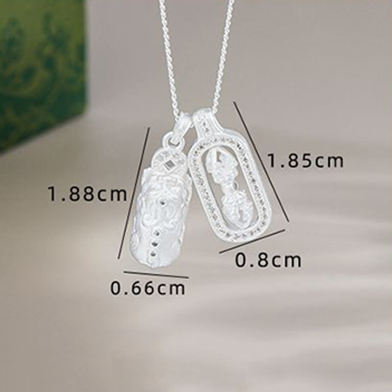 Buddha Stones 925 Sterling Silver PiXiu Dorje Vajra Wealth Necklace Pendant - image 11