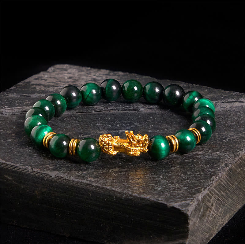 Buddha Stones Various Color Tiger Eye Beads Spacer Beads Pixiu Wealth Courage Bracelet - image 6