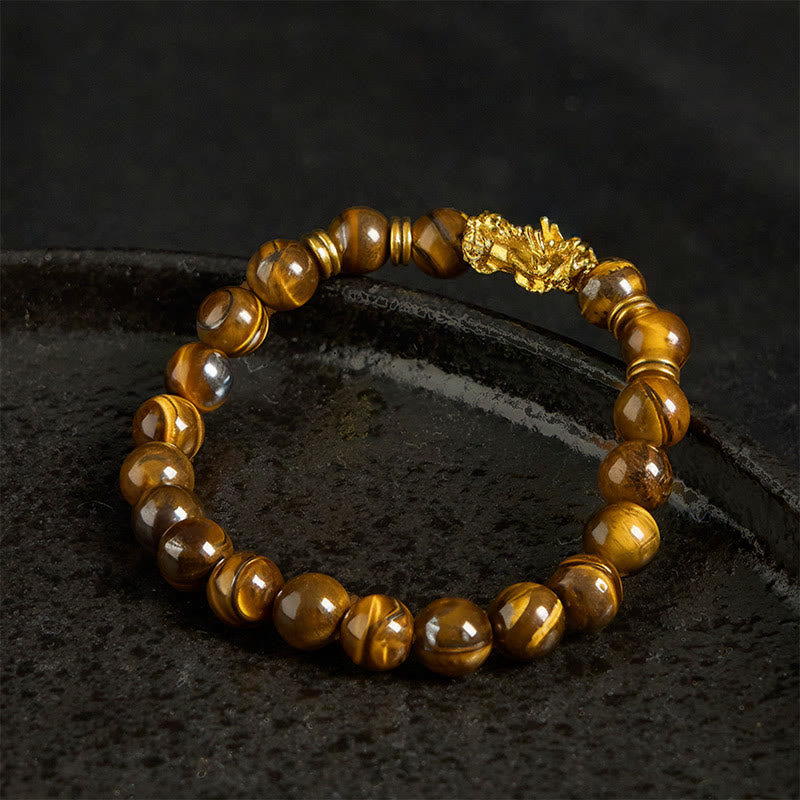 Buddha Stones Various Color Tiger Eye Beads Spacer Beads Pixiu Wealth Courage Bracelet - image 16