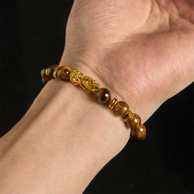 Buddha Stones Various Color Tiger Eye Beads Spacer Beads Pixiu Wealth Courage Bracelet - image 18