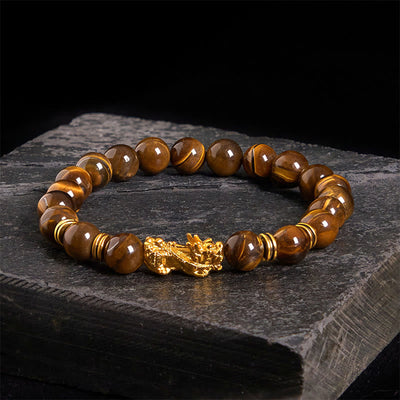 Buddha Stones Various Color Tiger Eye Beads Spacer Beads Pixiu Wealth Courage Bracelet - image 15