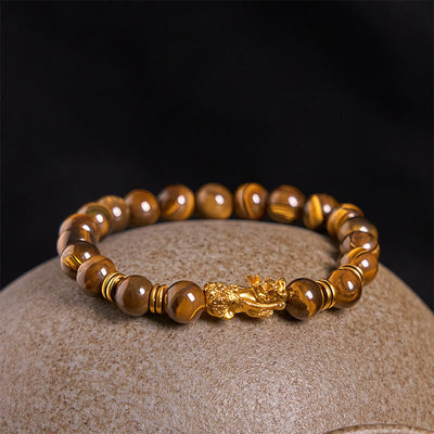 Buddha Stones Various Color Tiger Eye Beads Spacer Beads Pixiu Wealth Courage Bracelet - image 17