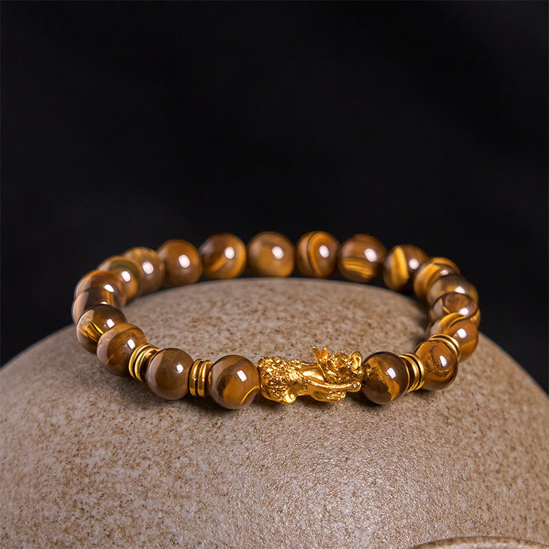 Buddha Stones Various Color Tiger Eye Beads Spacer Beads Pixiu Wealth Courage Bracelet - image 17
